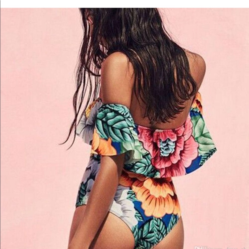 Floral off the shoulder swimsuit